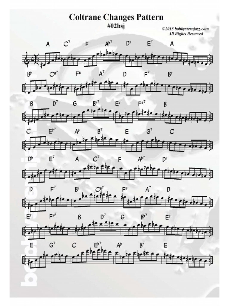 Coltrane Changes Pattern | PDF