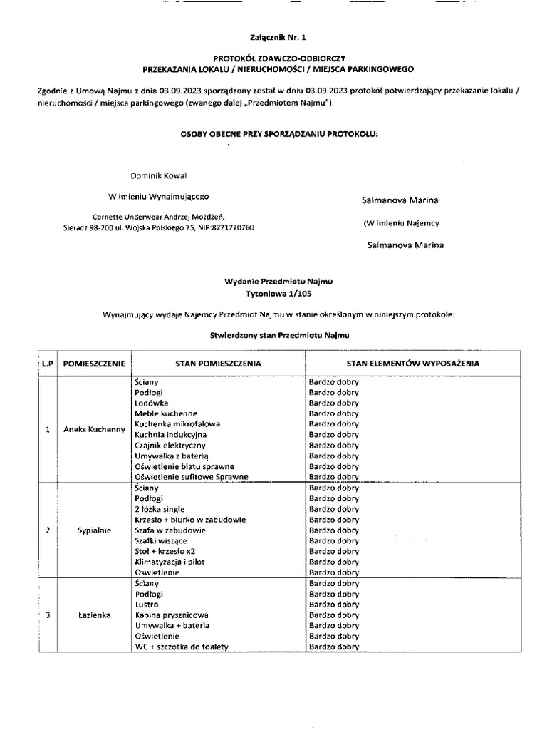 Protokol Tytoniowa 1 Lok 105 | PDF