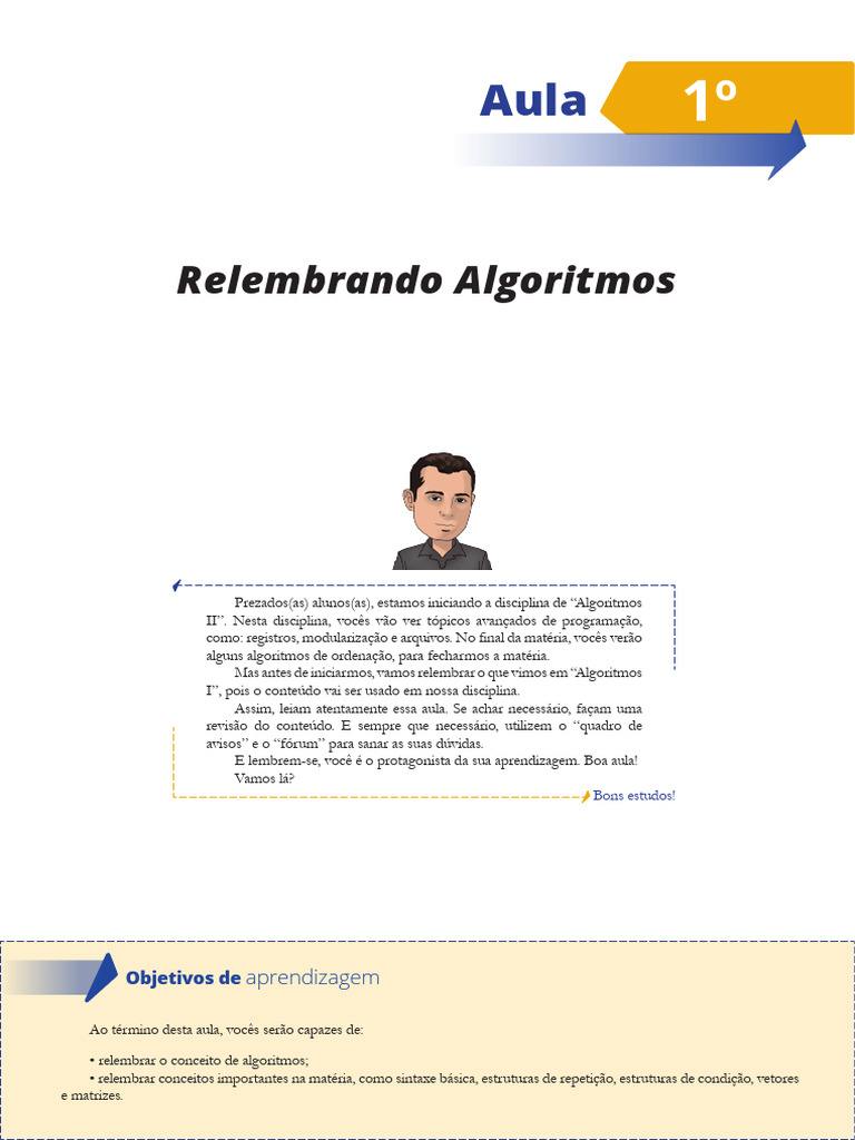 Aula 01 | PDF | Algoritmos | Lógica