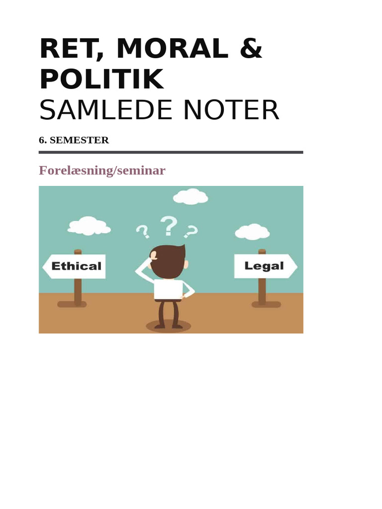 Forelæsnings - Og Seminarnoter | PDF