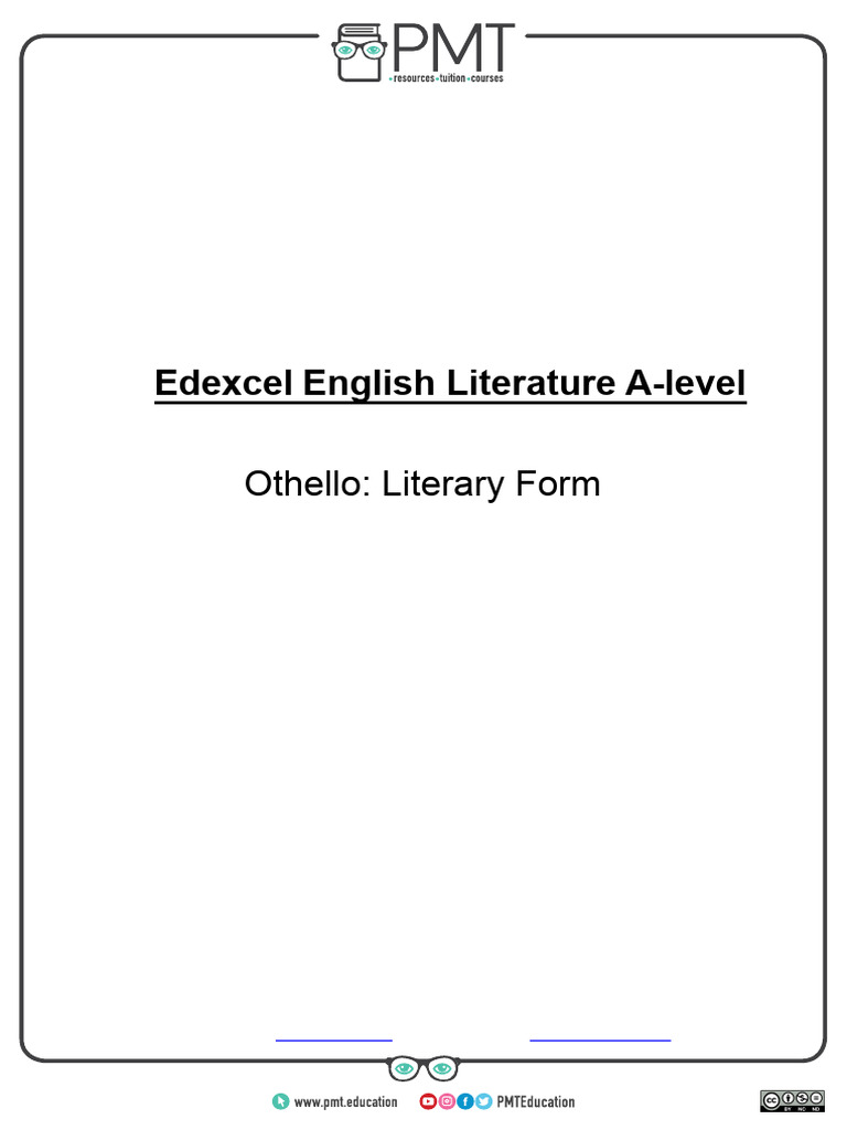 Othello: Analyzing Literary Form | PDF | Othello | Iago