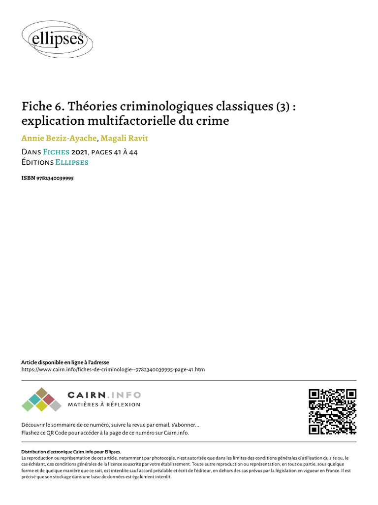 Théorie multifactorielle du crime | PDF | Crimes | Crime et violence