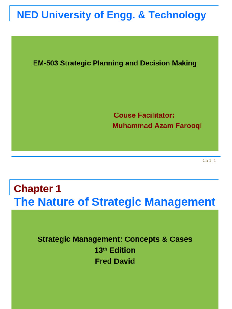 David SM Chapter 1 The Nature of Strategic Management | PDF | Strategic ...