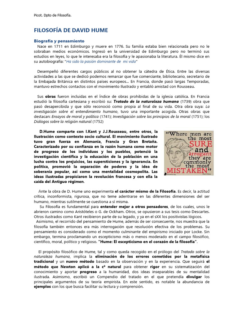 T8 Hume y El Empirismo - Pau | PDF | David Hume | Causalidad