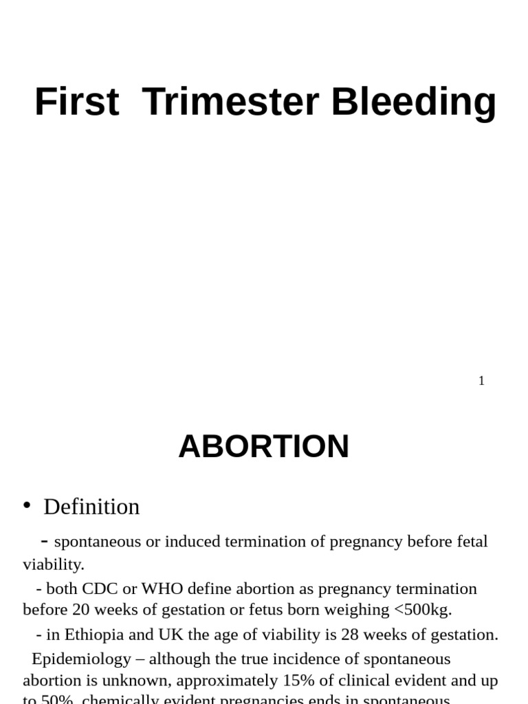 Understanding First Trimester Bleeding | PDF | Miscarriage | Pregnancy