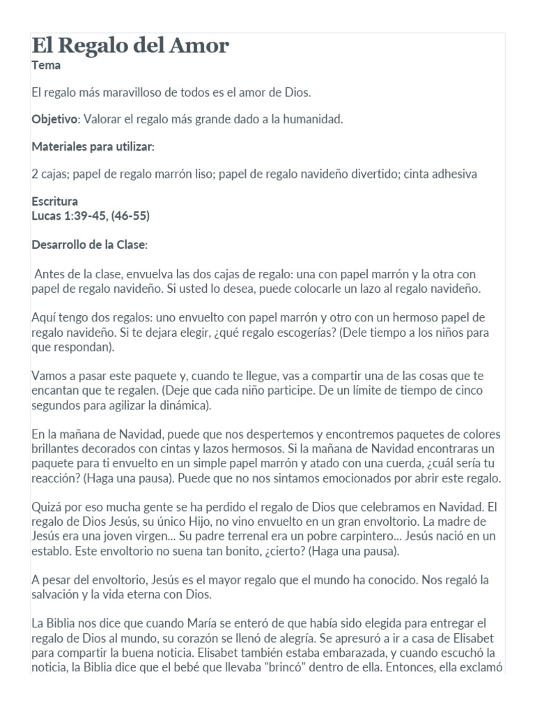 El Amor de Dios: El Mejor Regalo | PDF | Navidad | María, madre de Jesús