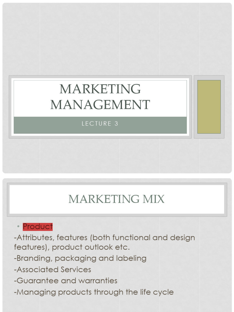 Marketing Management: The Marketing Mix | PDF | Marketing | Market ...