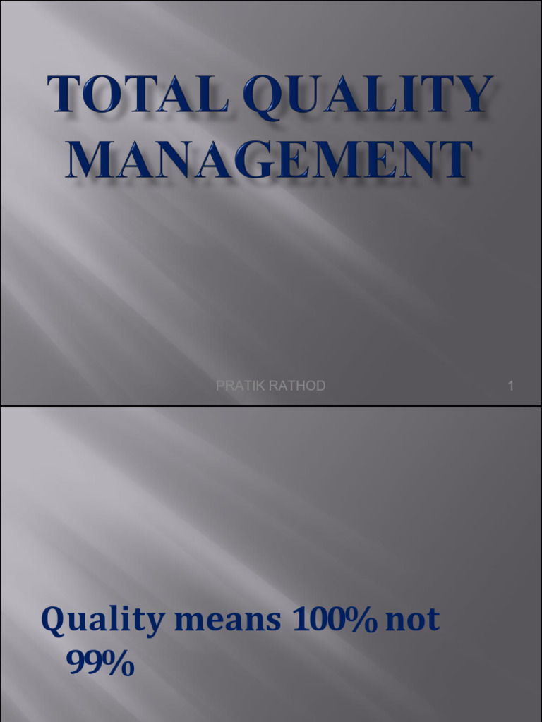 Understanding Total Quality Management | PDF | Reliability Engineering ...