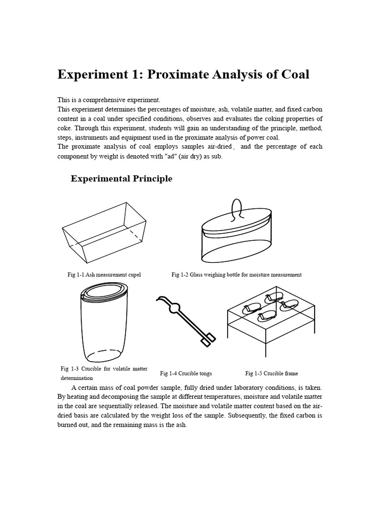 Experiment Instruction of Proximate Analysis | PDF | Coal | Coke (Fuel)