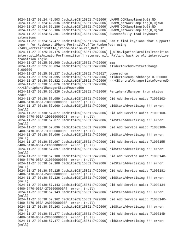 Cachito iOS Debug Log Analysis | PDF | Computer Programming | Software ...