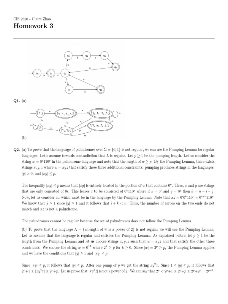 Computer Science Theory Homework | PDF