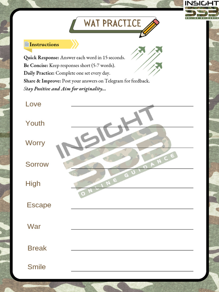 Youth WAT Practice Challenge | PDF