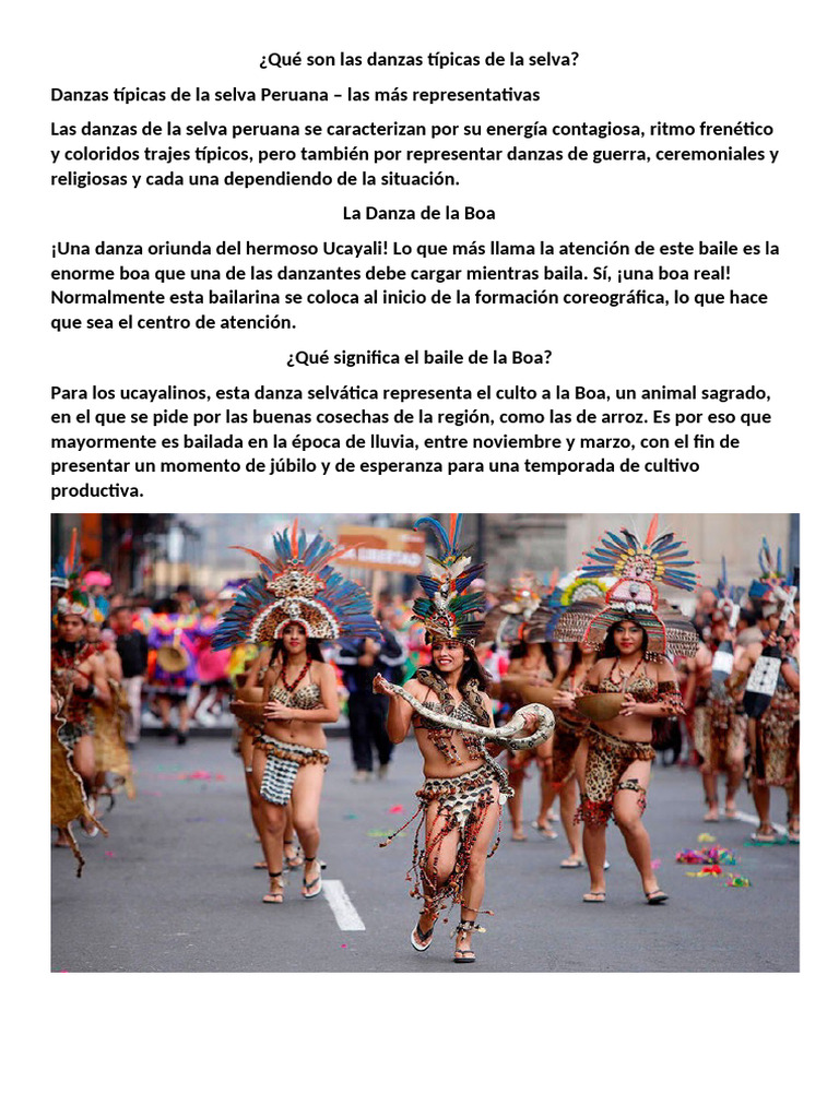 Danzas Típicas de la Selva Peruana | PDF