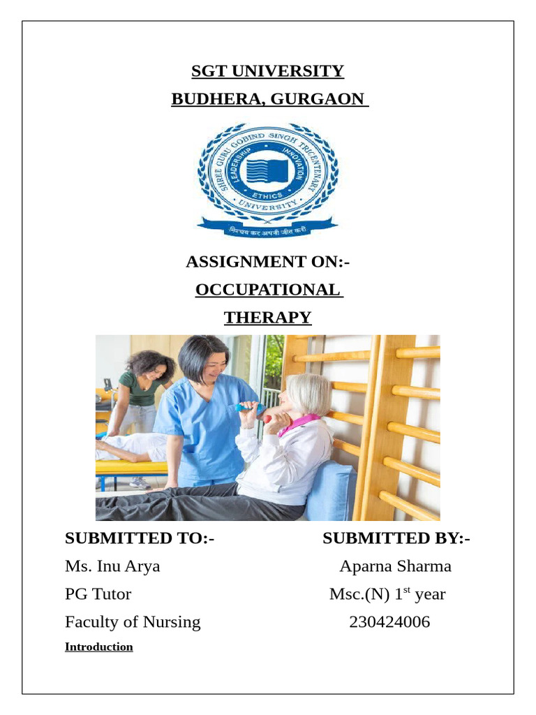 Assignment On Occupational Therapy | PDF | Occupational Therapy ...