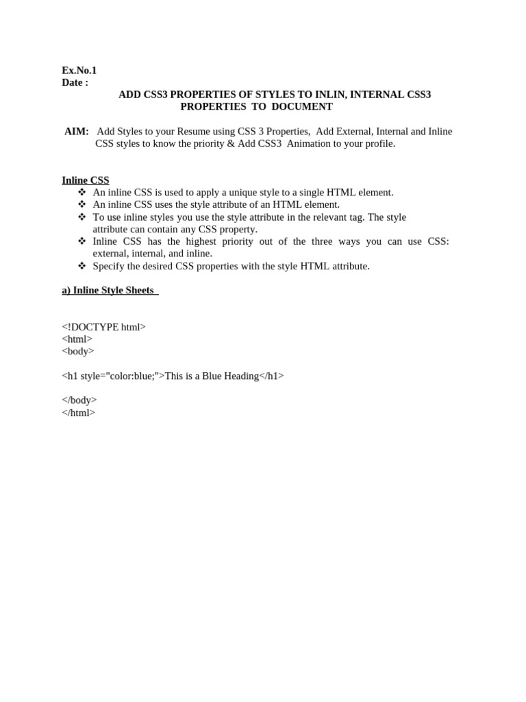 CSS and JavaScript Lab Manual | PDF | Html Element | Cyberspace