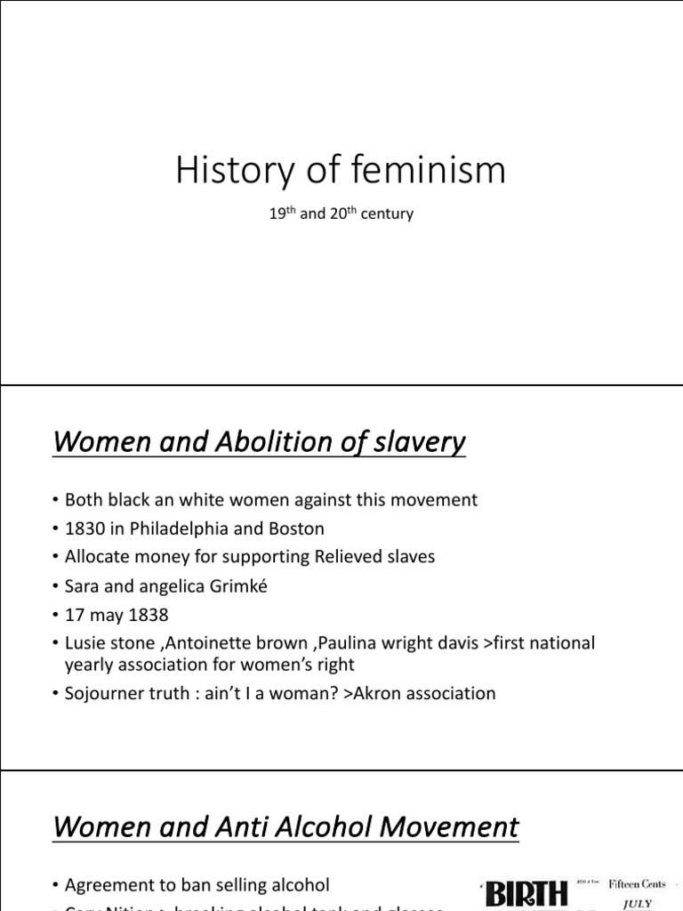 History of feminism | PDF | Gender Studies | Discrimination & Race ...