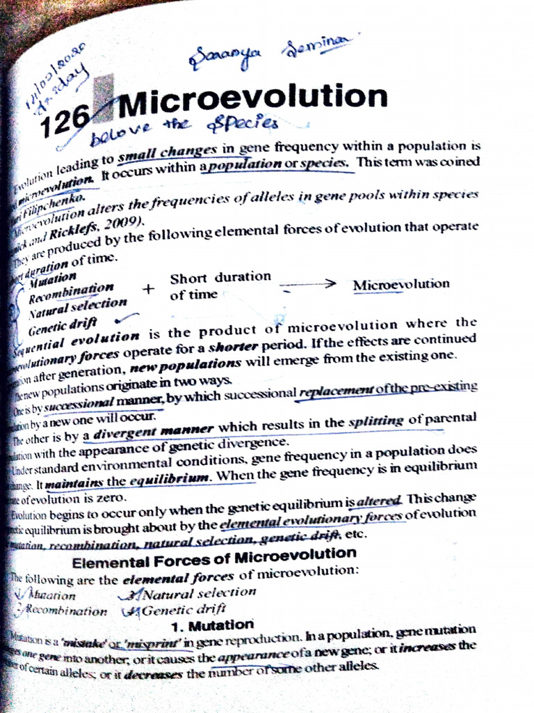 Microevolution and Its Forces Explained | PDF | Natural Selection ...