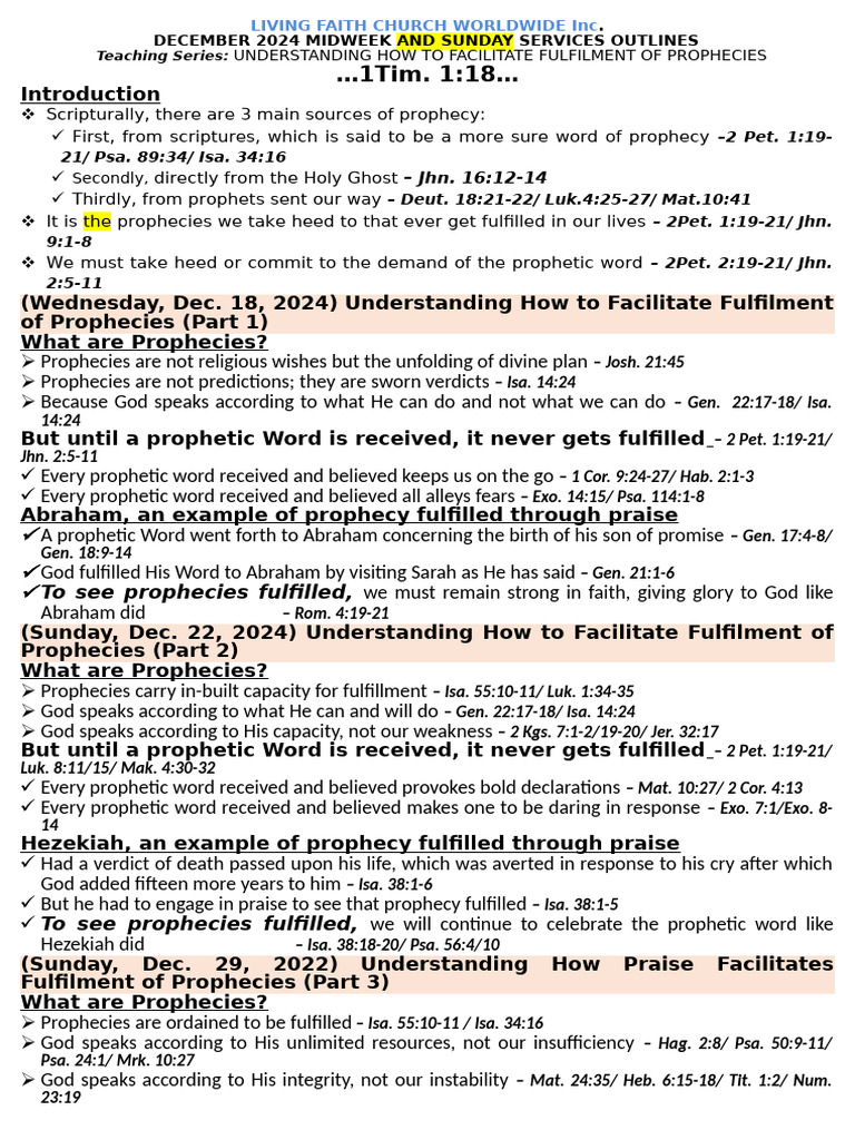 December 2024 Prophecy Fulfillment Series | PDF | Prophecy | Jesus In Islam