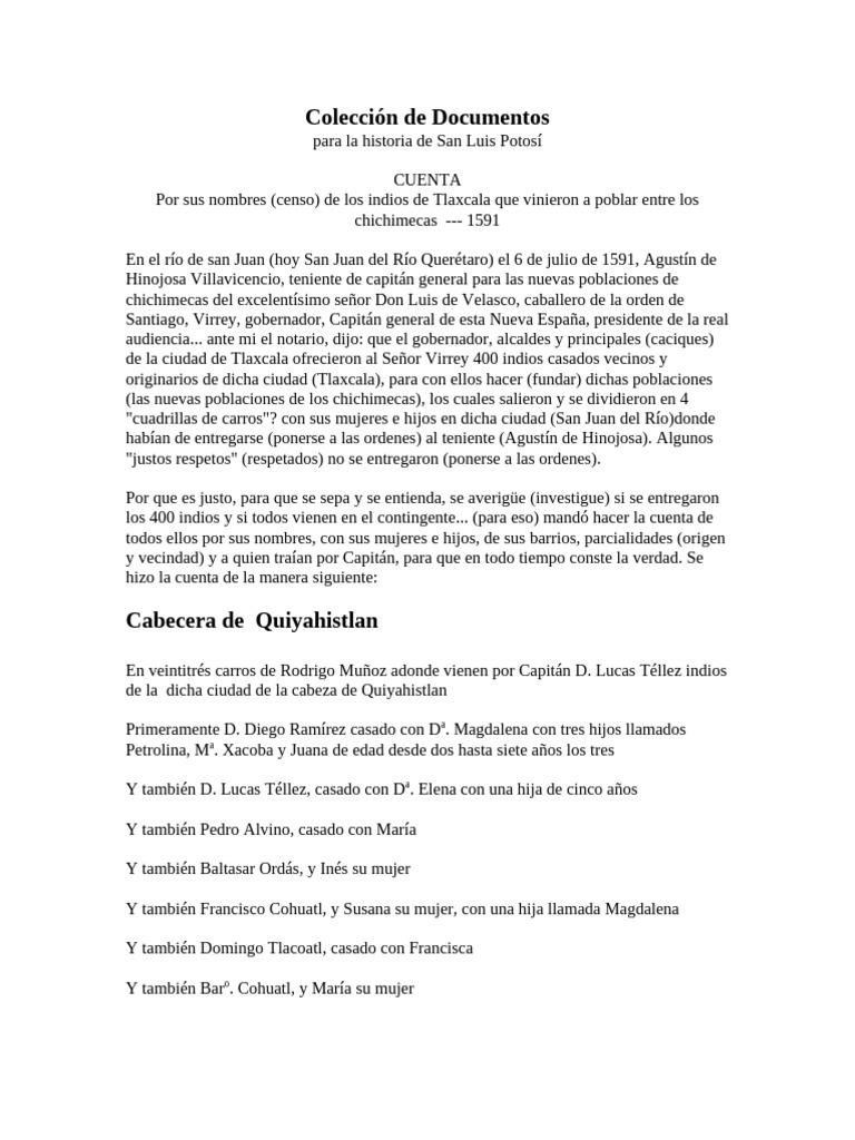 Tlaxcalan Census Spanish | PDF | Nueva españa