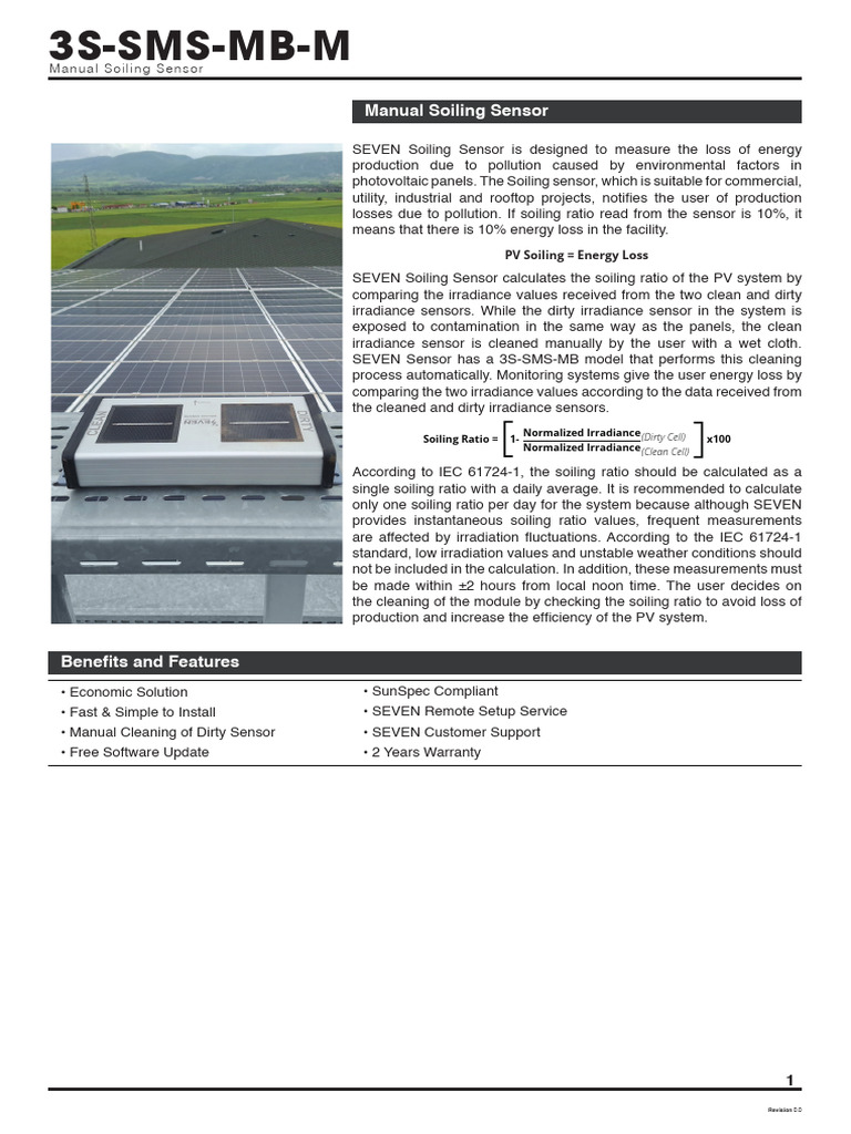Soiling Sensor Manual for PV Systems | PDF | Photovoltaics | Electricity