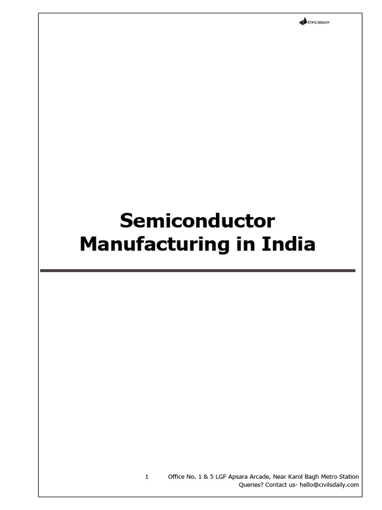 India’s Semiconductor Manufacturing Strategy | PDF | Semiconductors ...