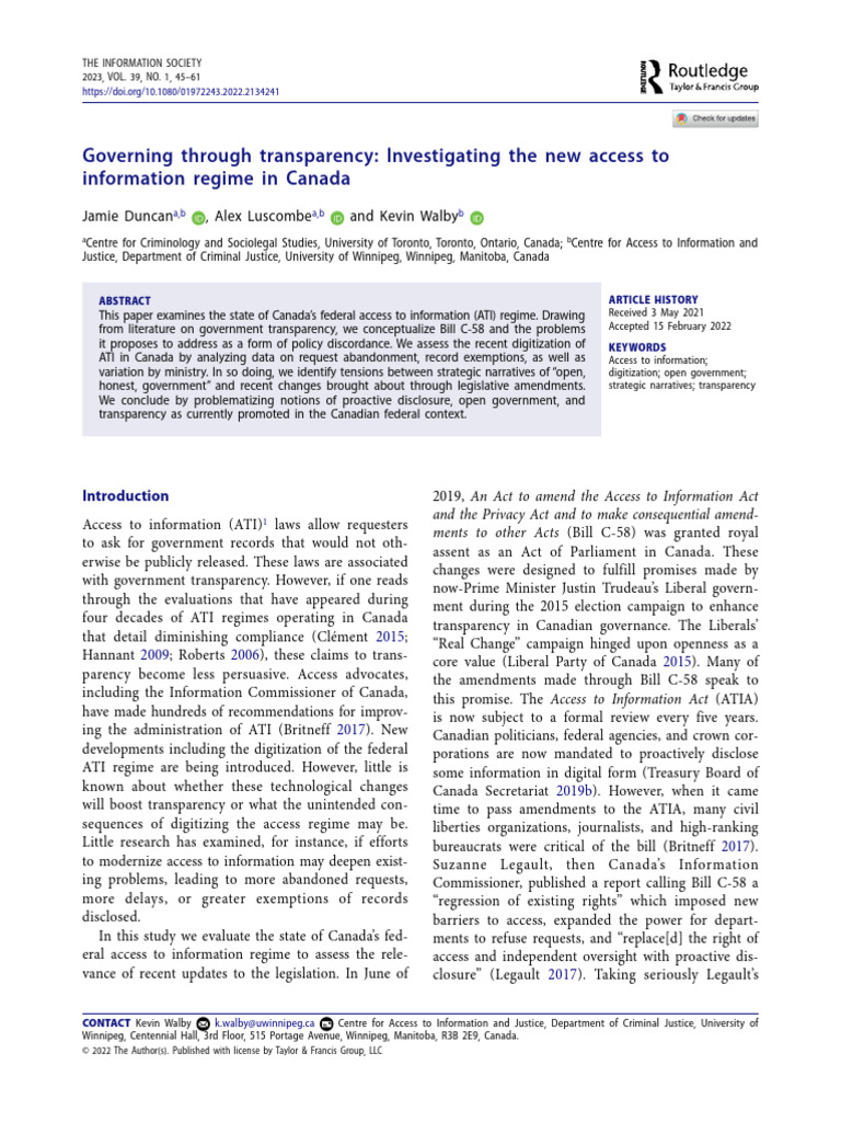 2023 Governing Through Transparency Investigating The N (Retrieved ...