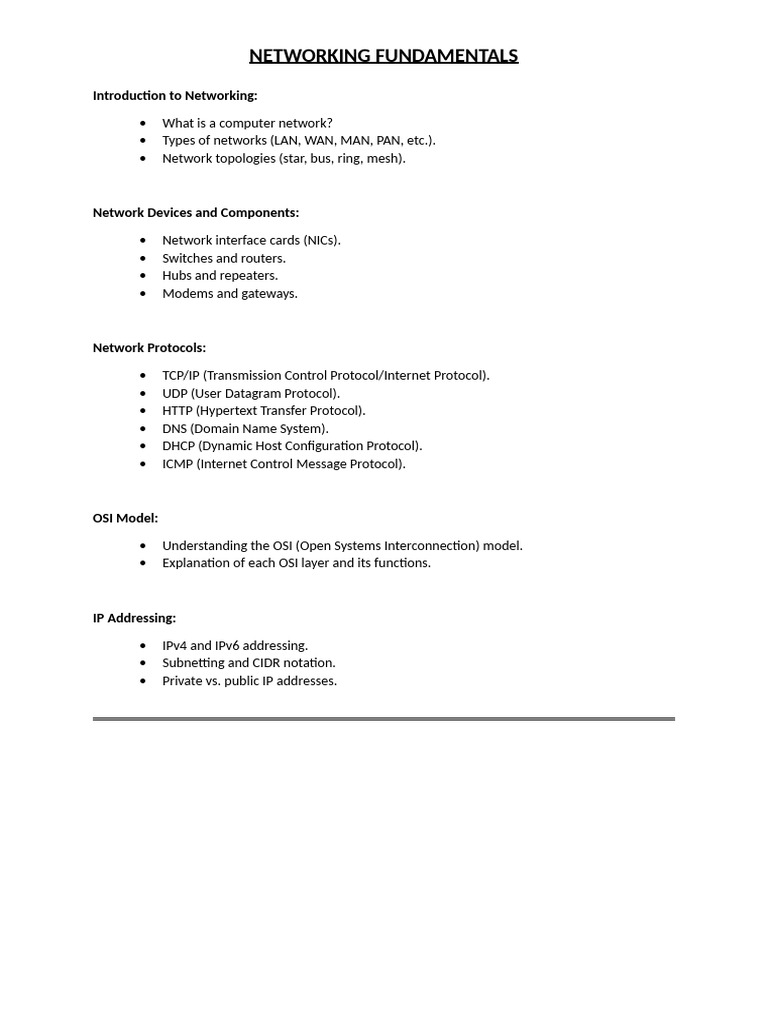 Networking Fundamentals Overview | PDF | Computer Network | Internet ...