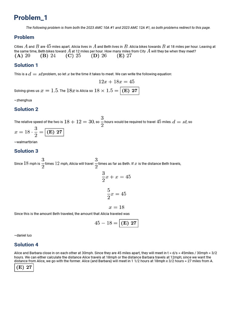 2023 Amc 10a Solutions Pdf Triangle Area