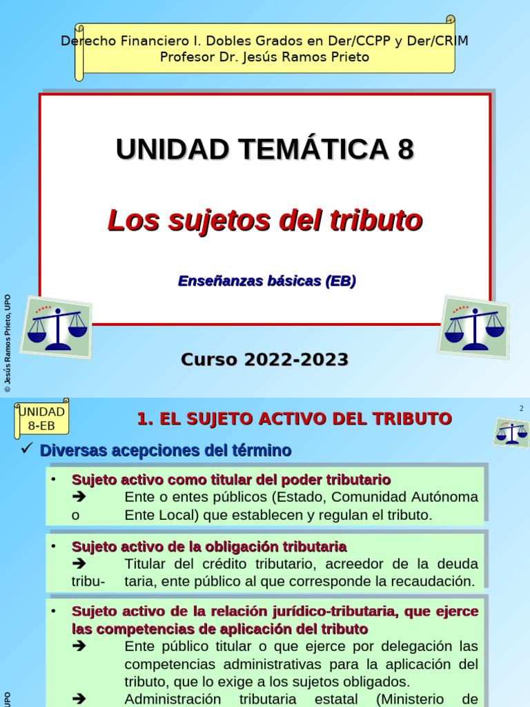 Sujetos del Tributo: Activos y Obligados | PDF | Impuestos | Finanzas ...
