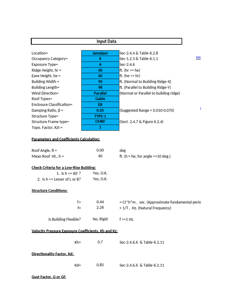 Wind Load Calculation for BNBC 2020 | PDF | Wound | Civil Engineering