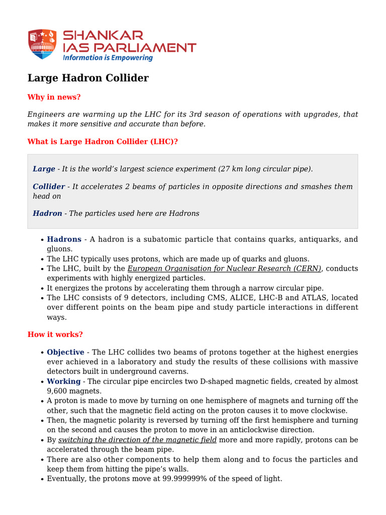 large-hadron-collider | PDF | Elementary Particle | Large Hadron Collider