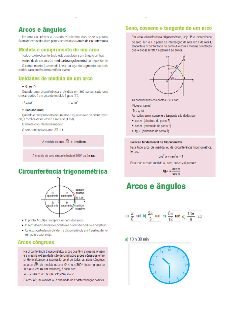 Exercícios de Trigonometria na Circunferência | PDF | Maré | Trigonometria