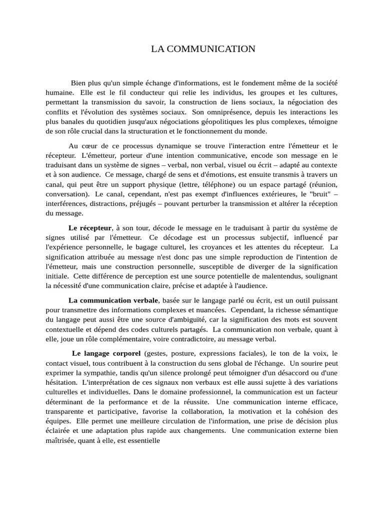 Comprendre la communication humaine | PDF | la communication ...