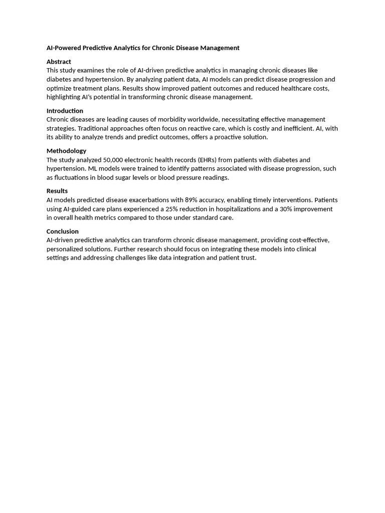 Predictive Analytics For Chronic Injuries preview