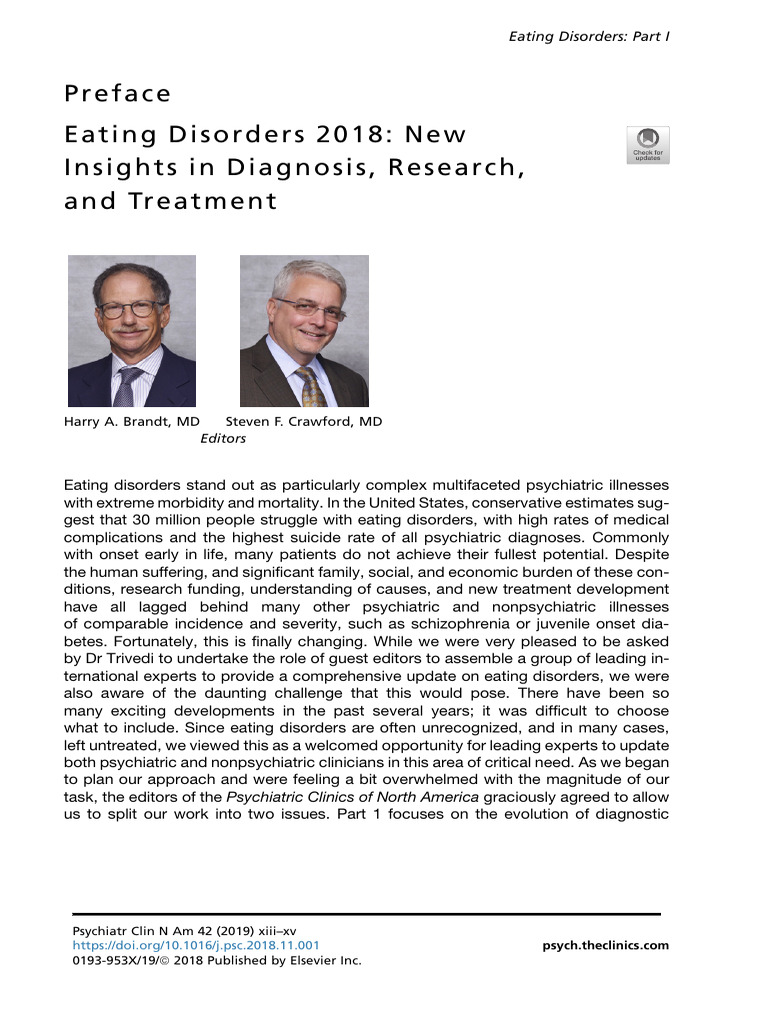 Eating Disorders 2018 New Insights in Diagnosis | PDF | Eating Disorder ...