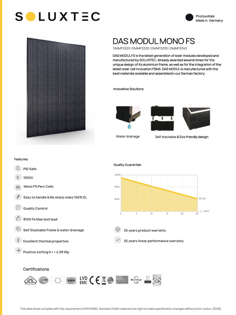 PV Soluxtec PFE | PDF | Photovoltaics | Electrical Components