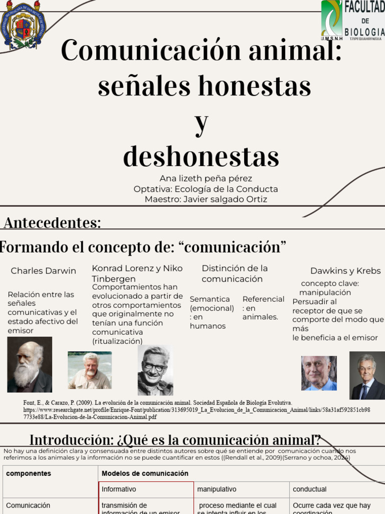 Comunicación Animal, Señales Honestas y Deshonestas | PDF ...