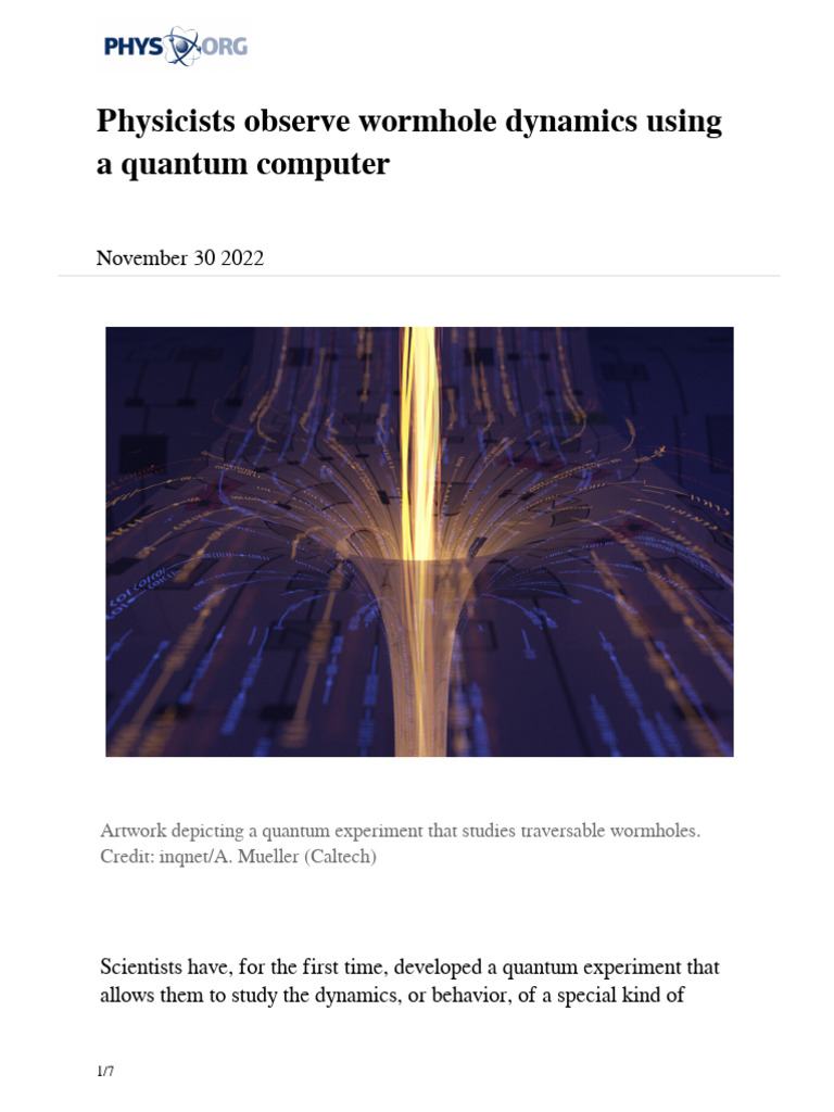 Quantum Study of Traversable Wormholes | PDF | Gravity | Physics