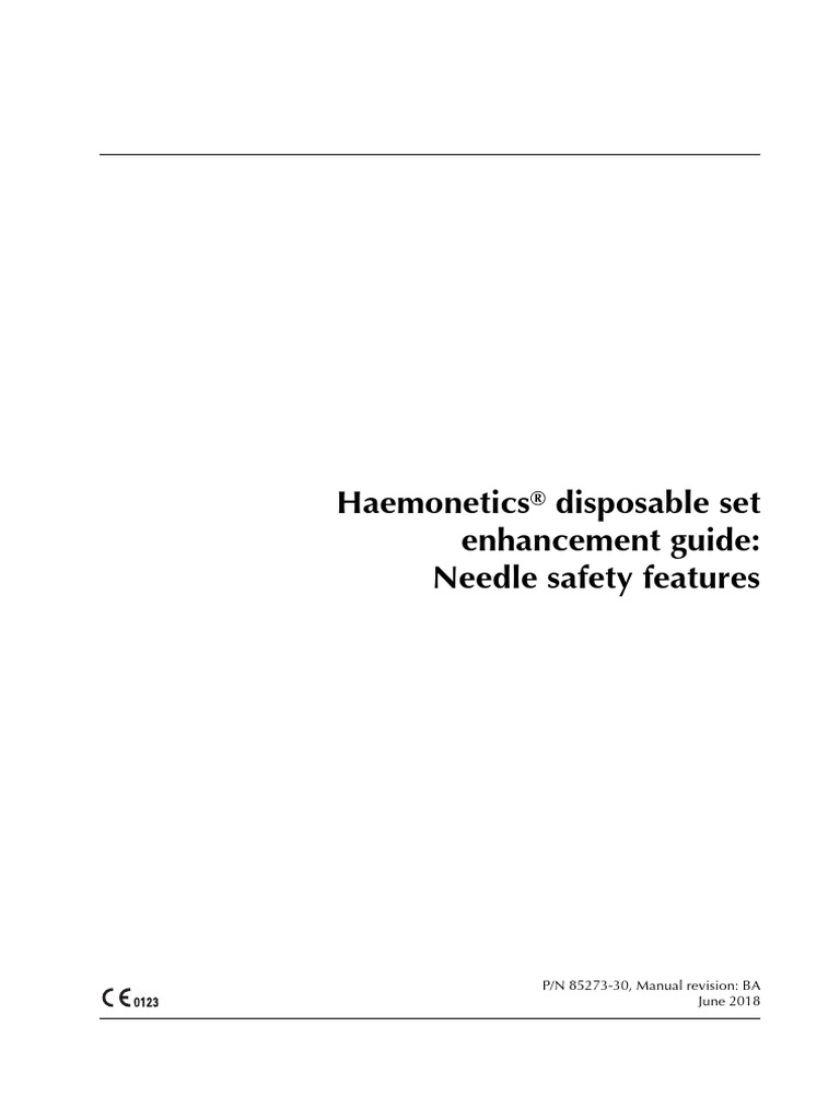 Haemonetics Needle Safety Enhancements Guide | PDF | Clinical Medicine ...
