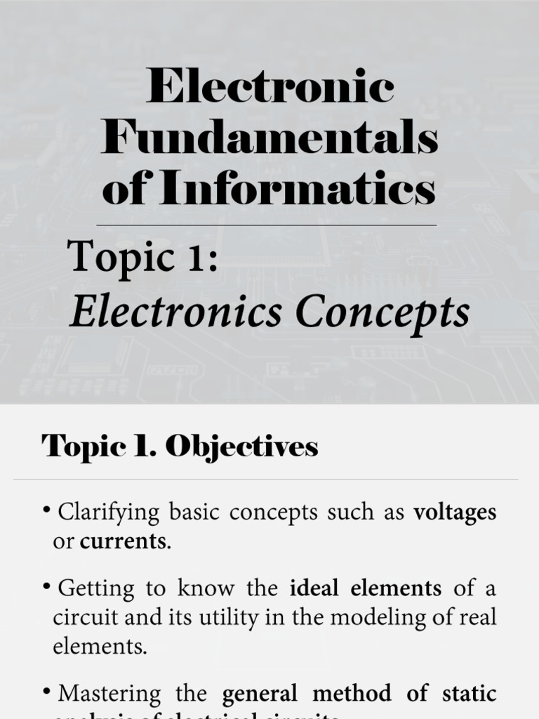 Topic 1. Electronics Concepts | PDF | Electrical Engineering | Electronics