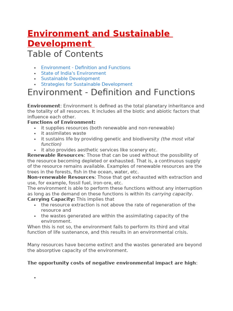India's Environment and Sustainability Strategies | PDF | Climate ...