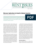 Mercosur: Implications For Growth in Member Countries: in Economics and Finance