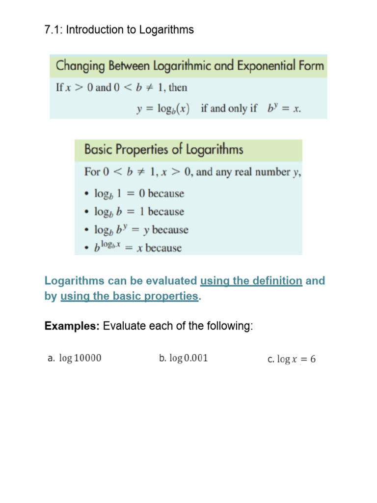 7.1_ Introduction to Logarithms (1) | PDF