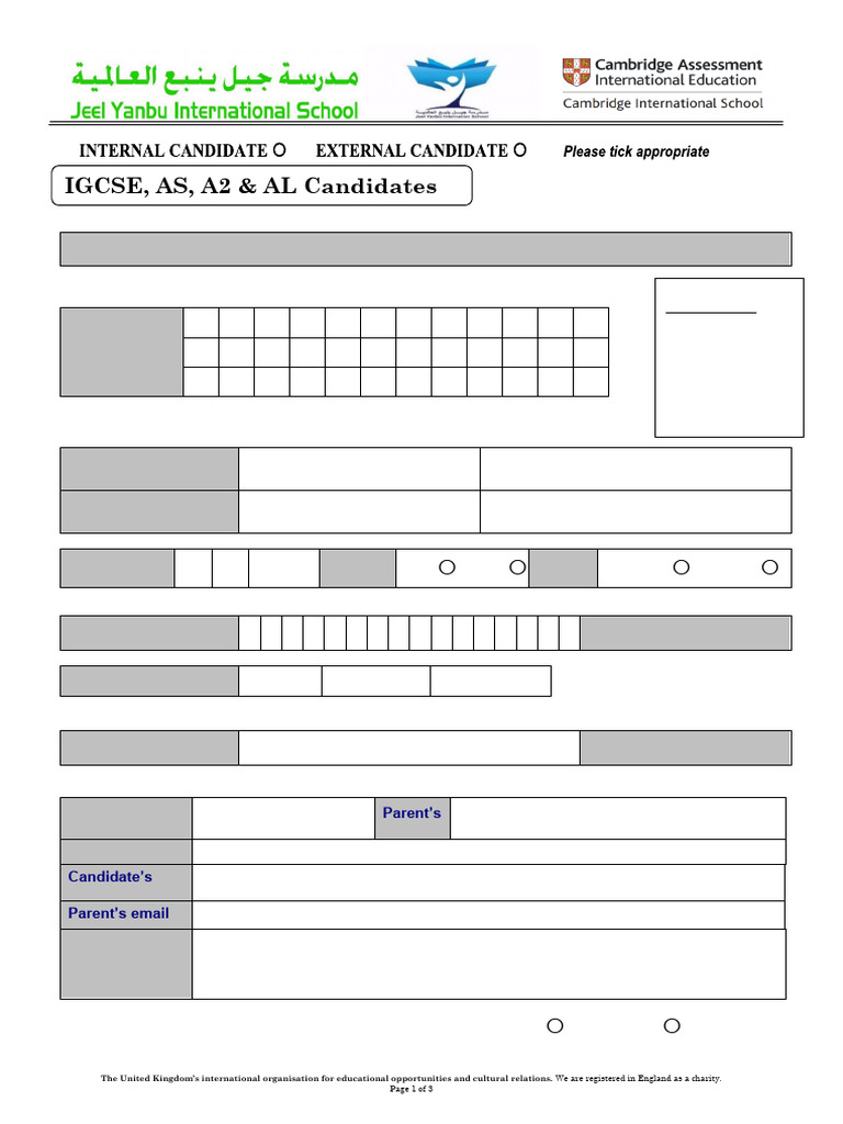 CIE Registration Form for 2025 Exams | PDF | Passport