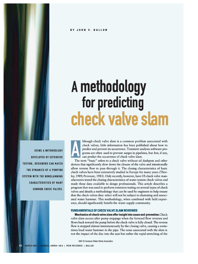 Water System Check Valve Insights | PDF | Valve | Pump