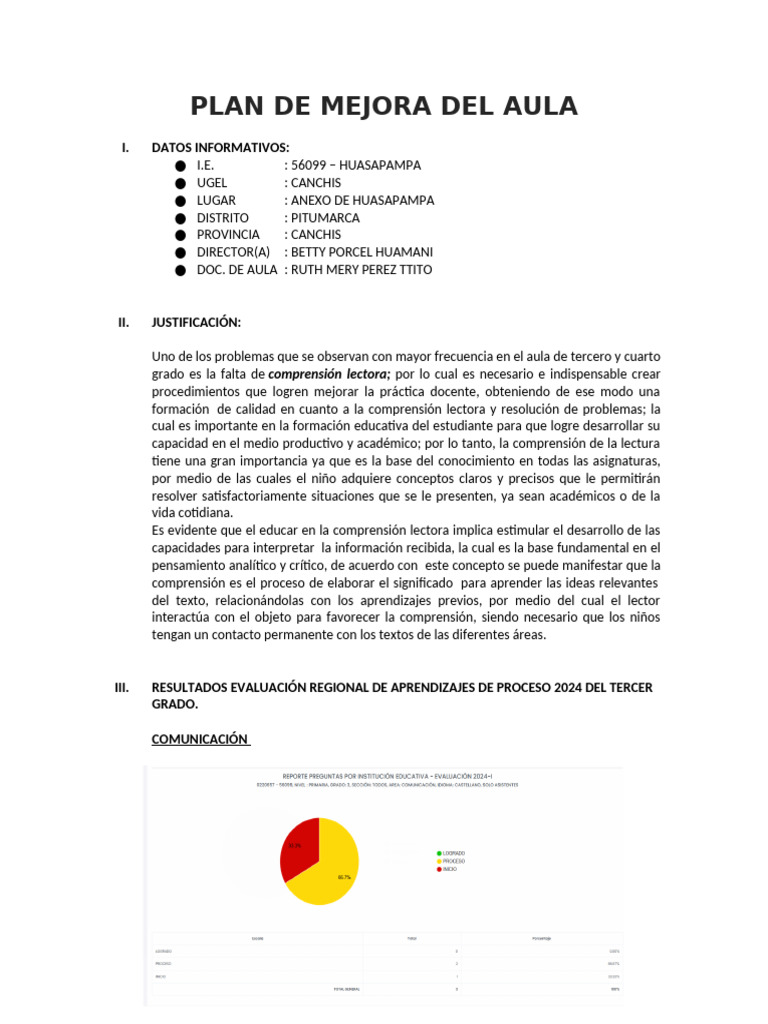 Mejora de Comprensión Lectora en Aula | PDF | Educación primaria ...