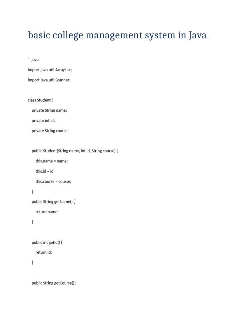 Colegg Management in Java | PDF | Computer Science | Software