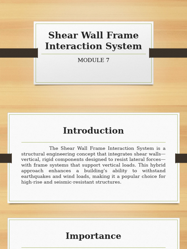 Shear Wall Frame Interaction System | PDF | Civil Engineering ...
