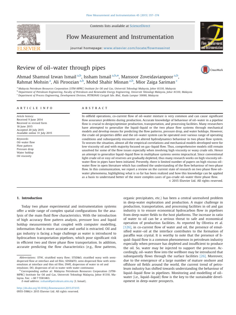 Experimental Investigation of Oil Water | PDF | Liquids | Viscosity