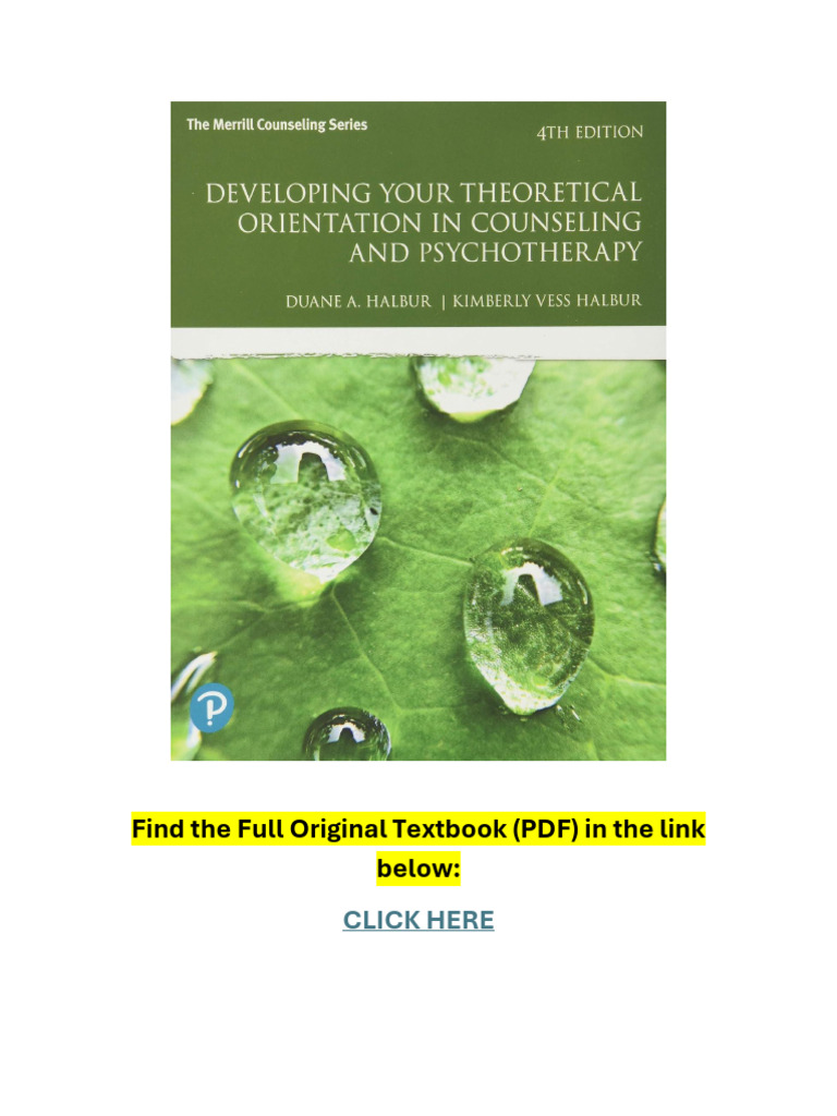 Developing your theoretical orientation in counseling and psychotherapy